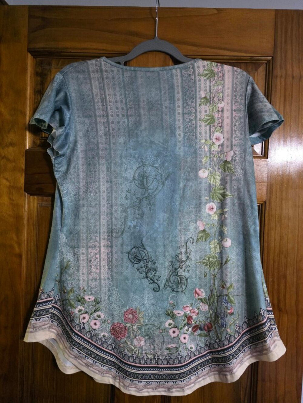 Womens Ruffle Sleeve Tunic Top, Size Large, - Picture 4 of 9